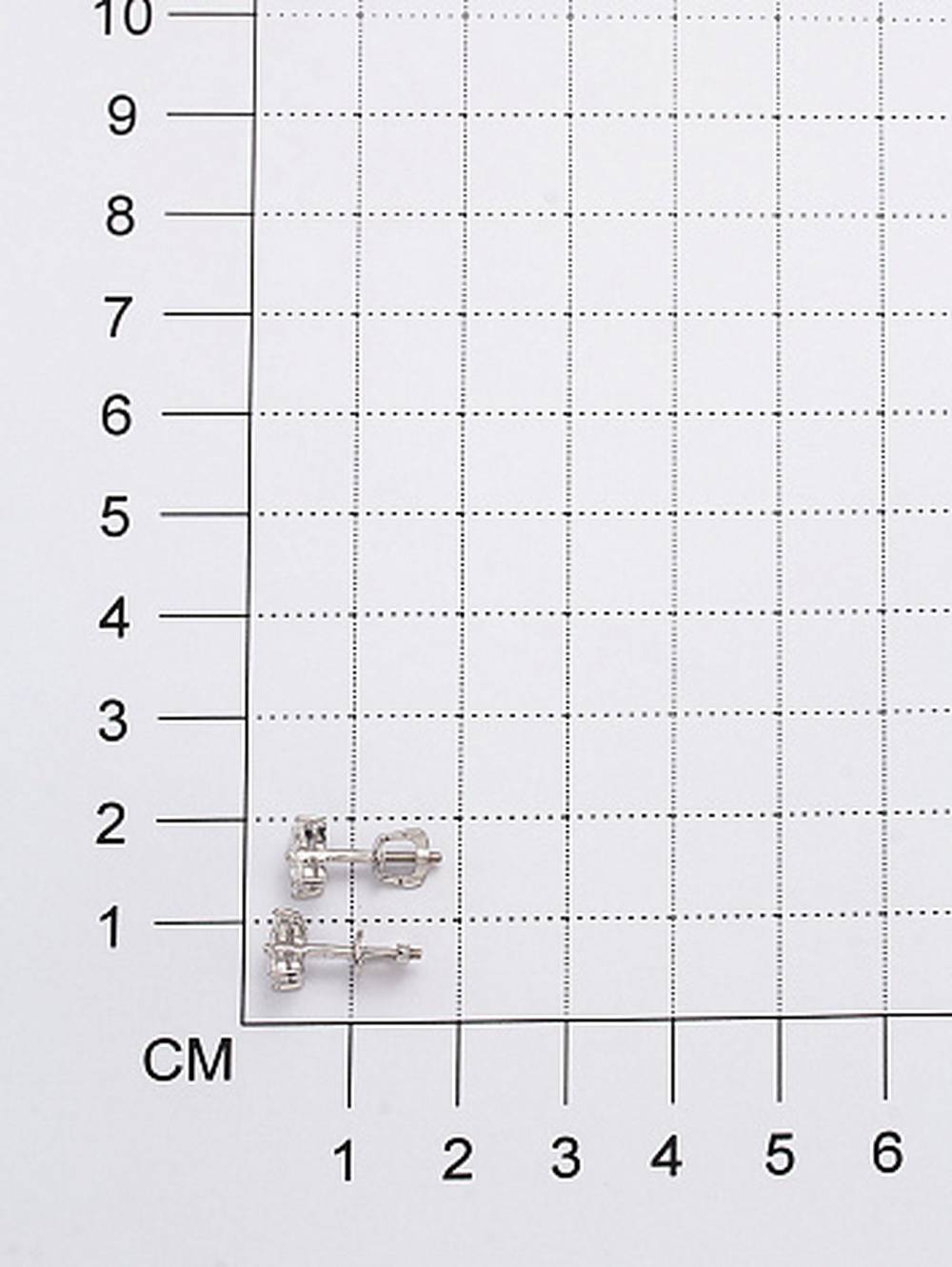 Серьги пусеты из белого золота с бриллиантами (035280)