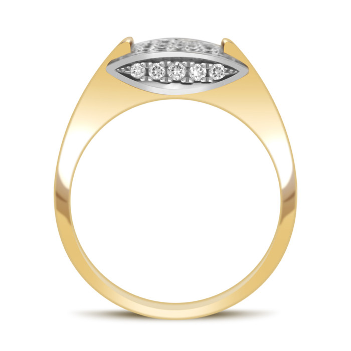 Кольцо из комбинированного золота с бриллиантами (029381)