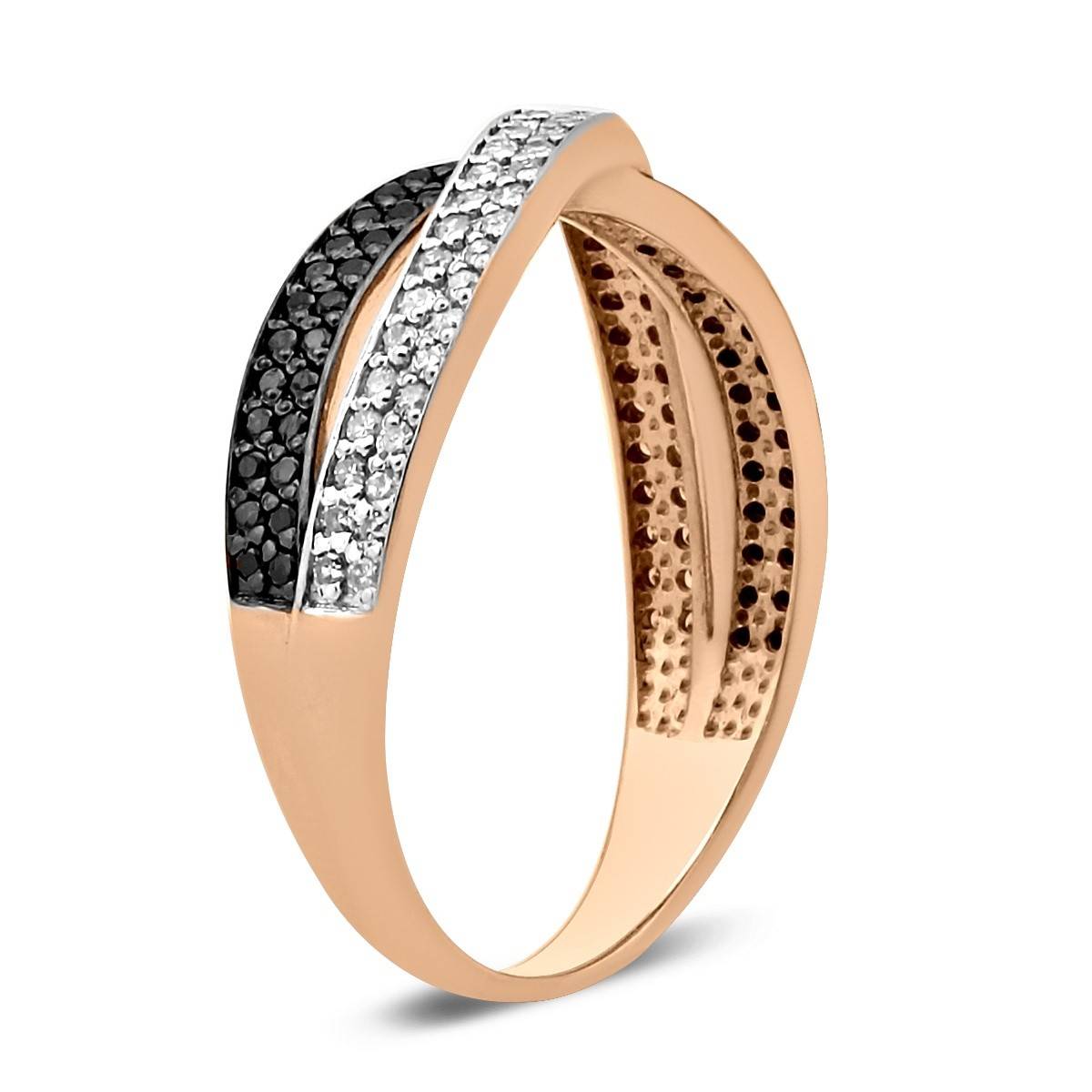 Кольцо из красного золота с бриллиантами (028350)