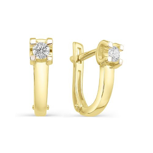 Серьги из жёлтого золота с бриллиантами (033016)