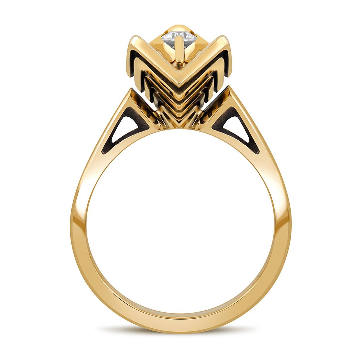 Кольцо из жёлтого золота с бриллиантом (048085)