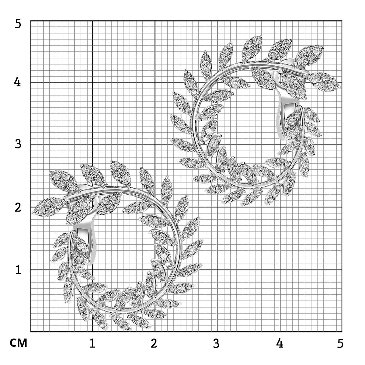 Серьги из белого золота с бриллиантами (063647)