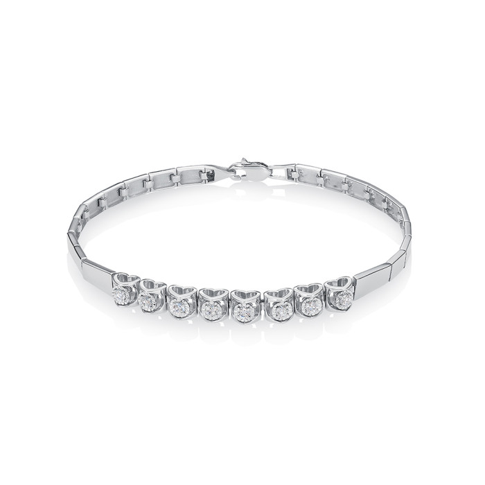 Браслет из белого золота с бриллиантами (062510)