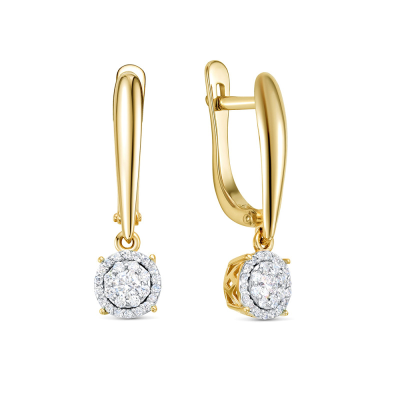 Серьги из жёлтого золота с бриллиантами (054723)