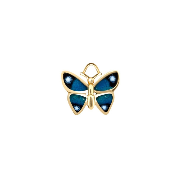 Кулон из жёлтого золота с эмалью "Бабочка" (040716)