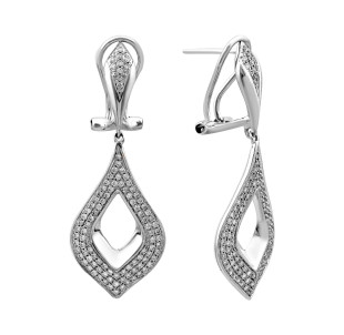 Серьги из белого золота с бриллиантами (025952)