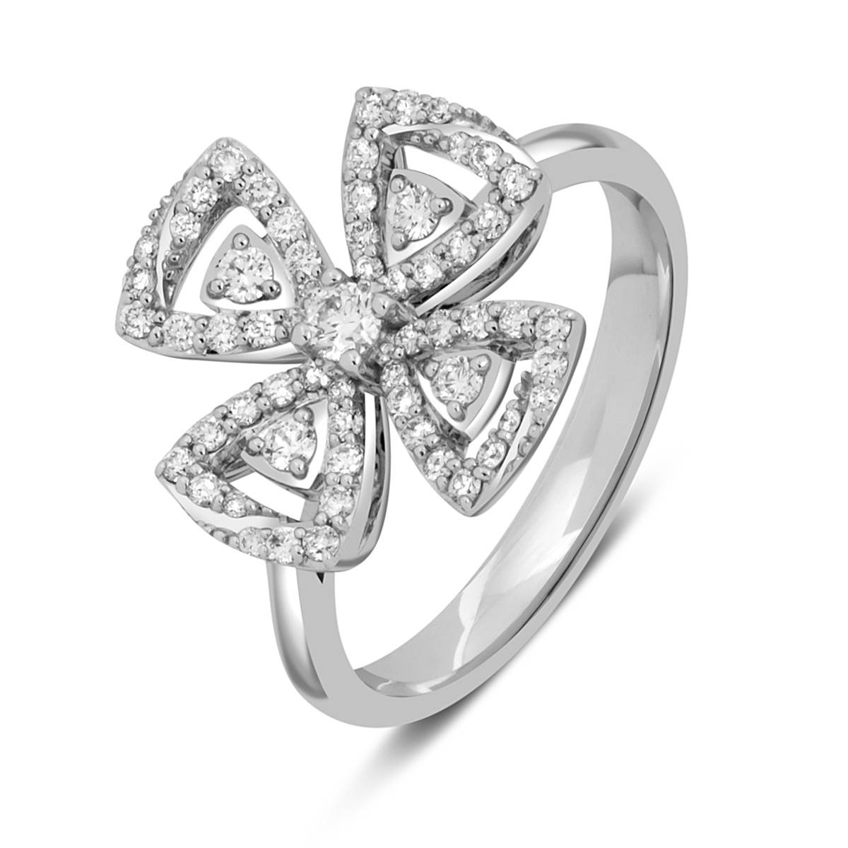 Кольцо из белого золота с бриллиантами (043671)