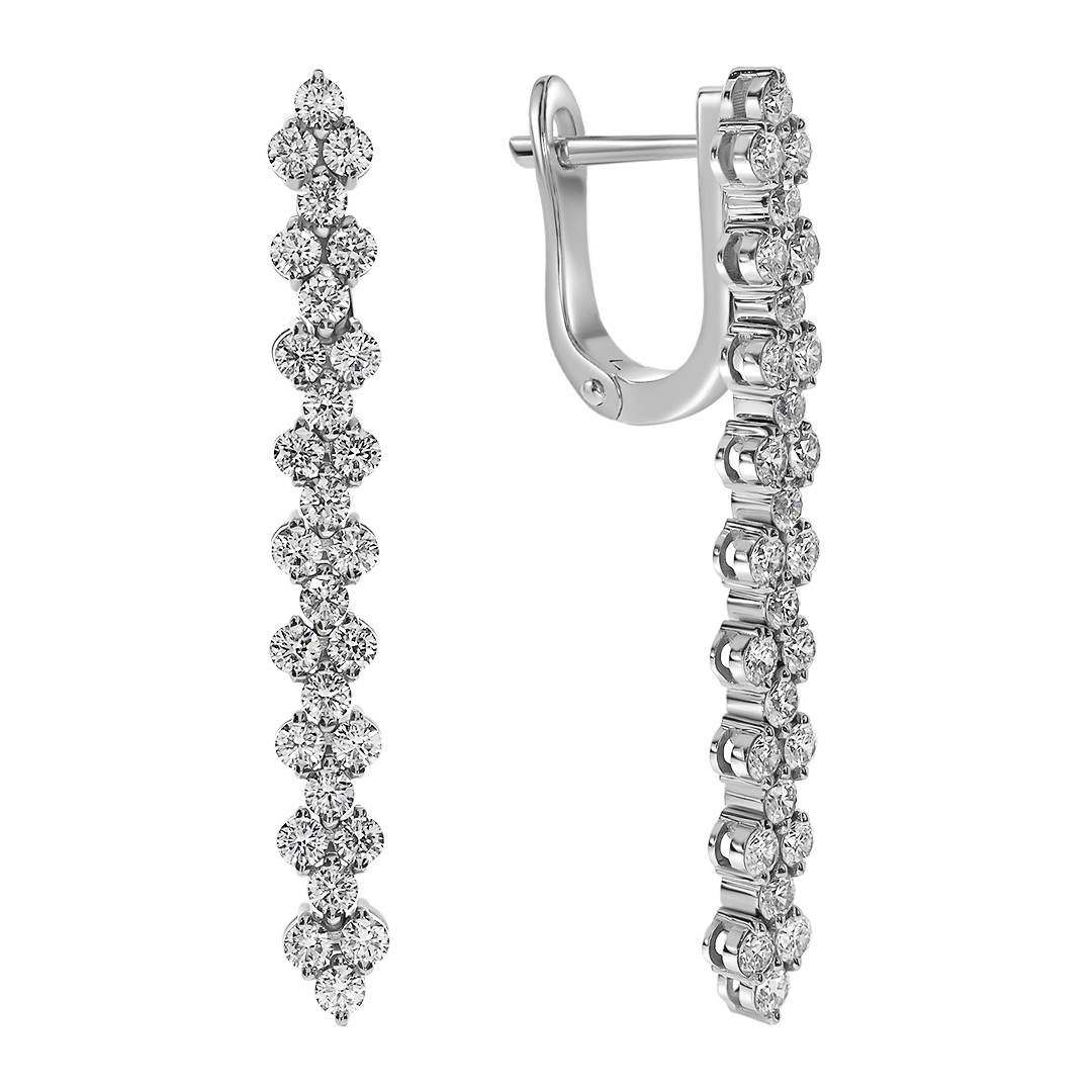 Серьги из белого золота с бриллиантами (063695)