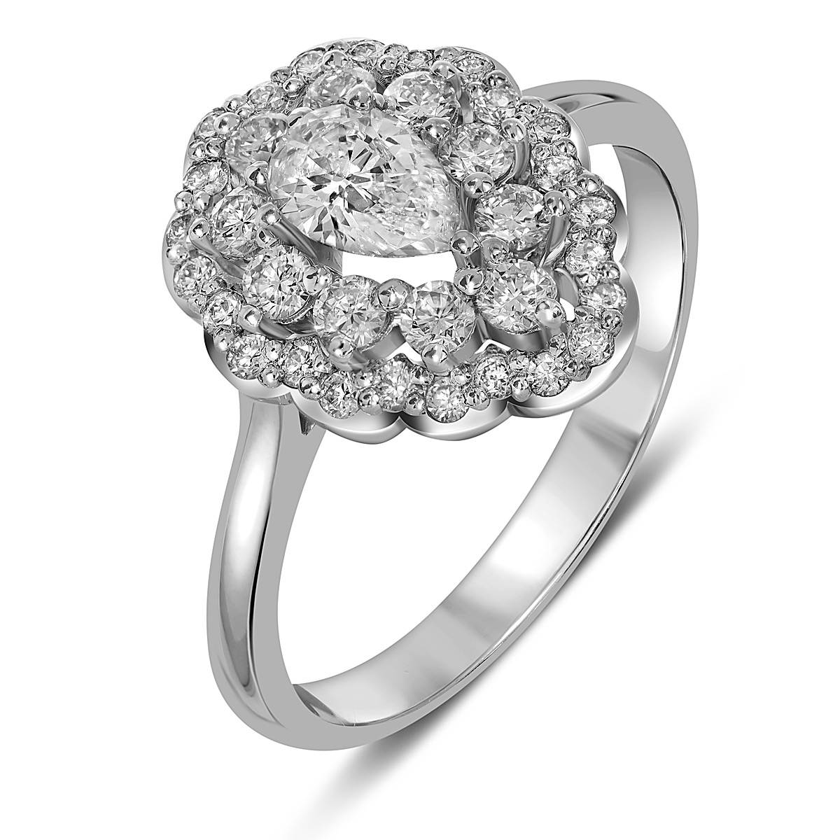 Кольцо из белого золота с бриллиантами (059686)