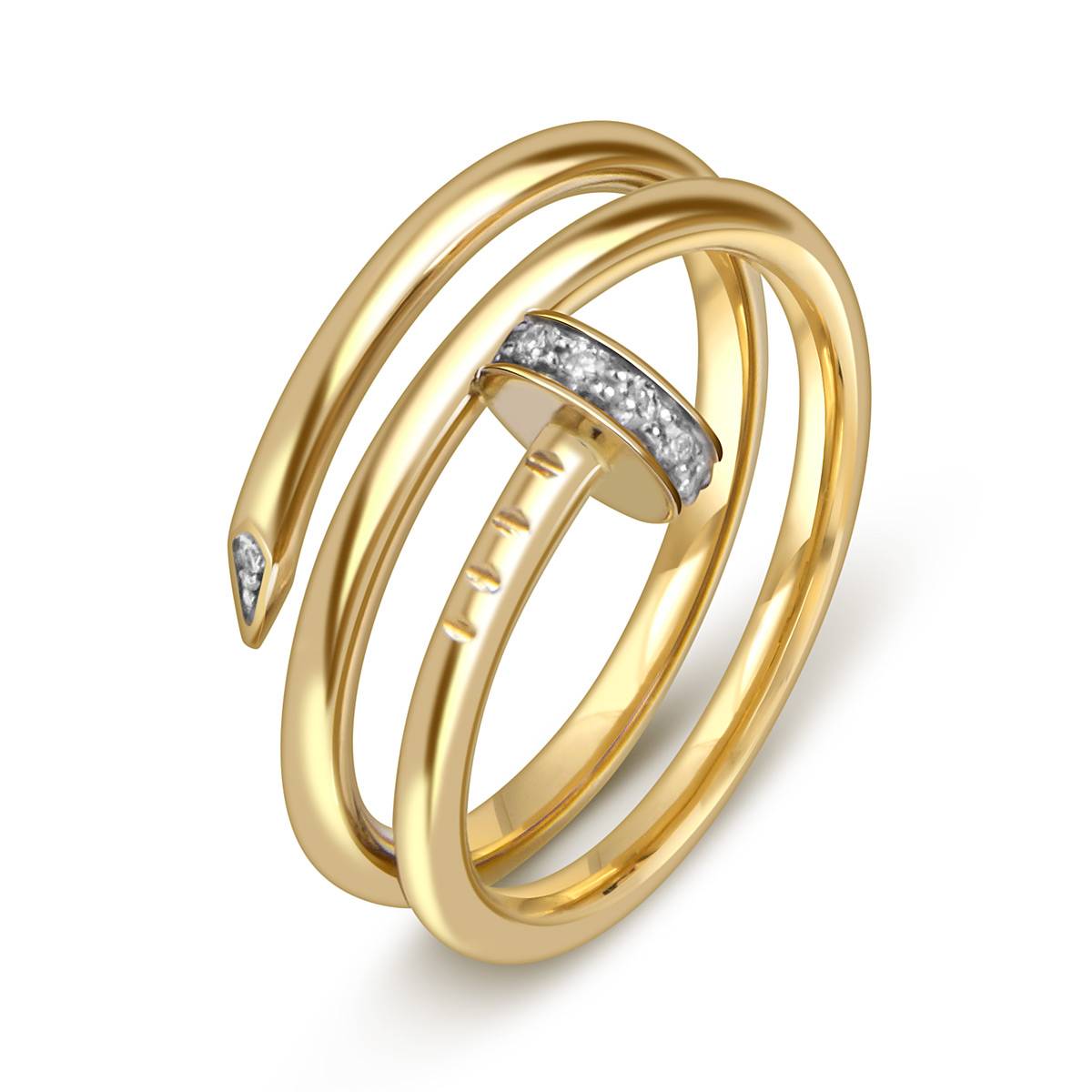 Кольцо из жёлтого золота с бриллиантами (059098)