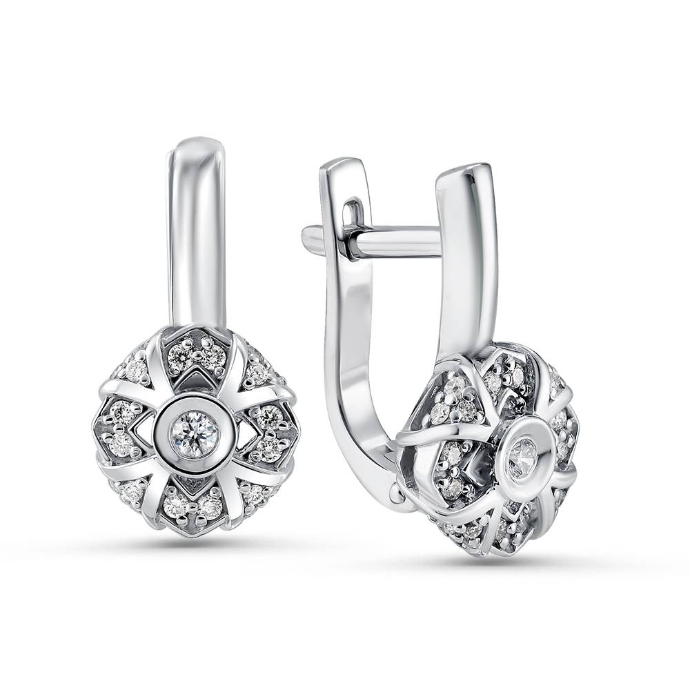 Серьги из белого золота с бриллиантами (055803)
