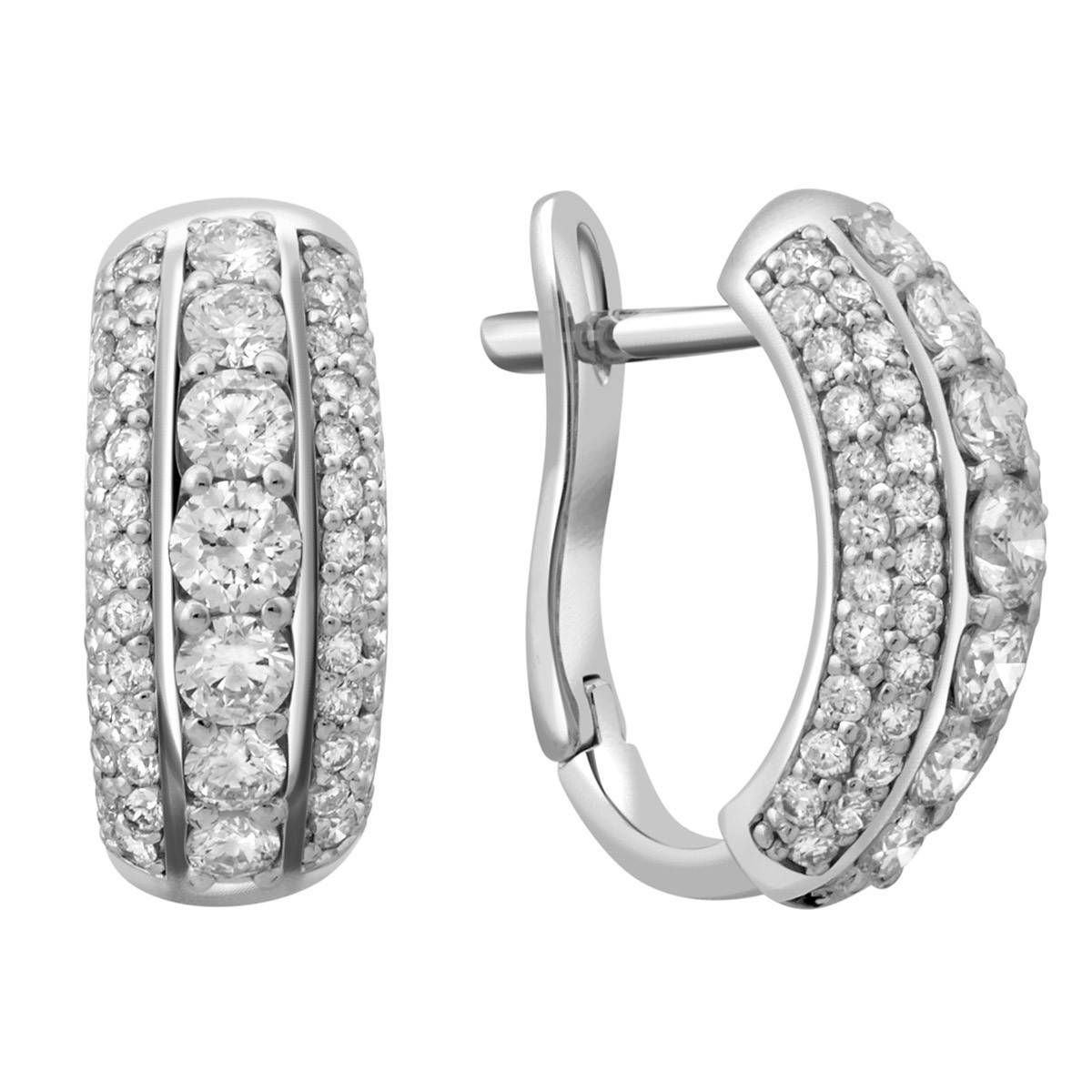 Серьги из белого золота с бриллиантами (025212)