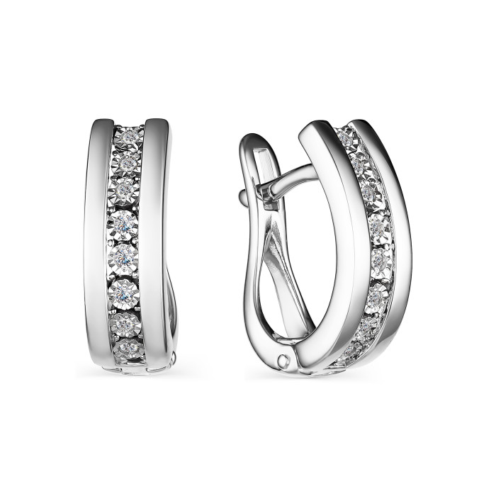 Серьги из белого золота с бриллиантами (046048)