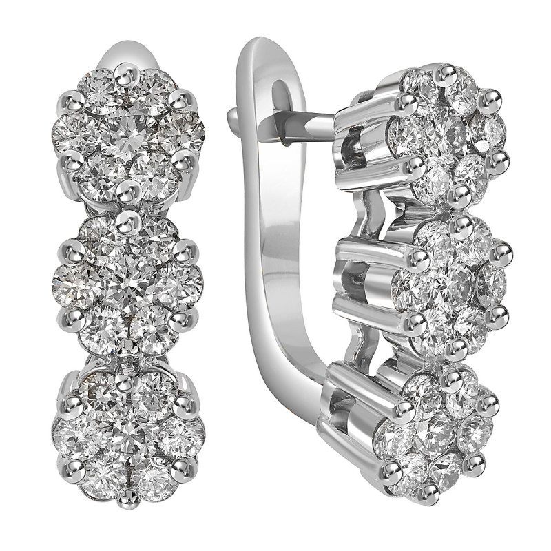 Серьги из белого золота с бриллиантами (052362)