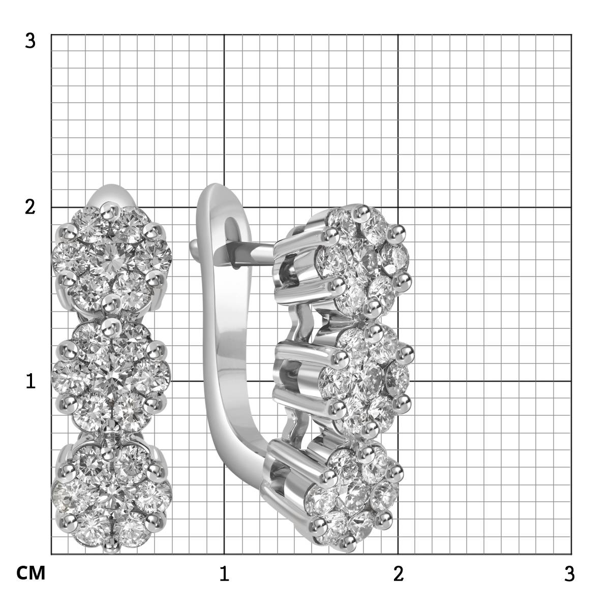Серьги из белого золота с бриллиантами (052362)