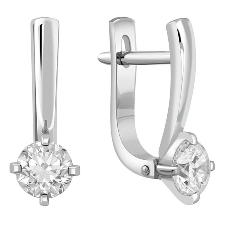 Серьги из белого золота с бриллиантами (042966)
