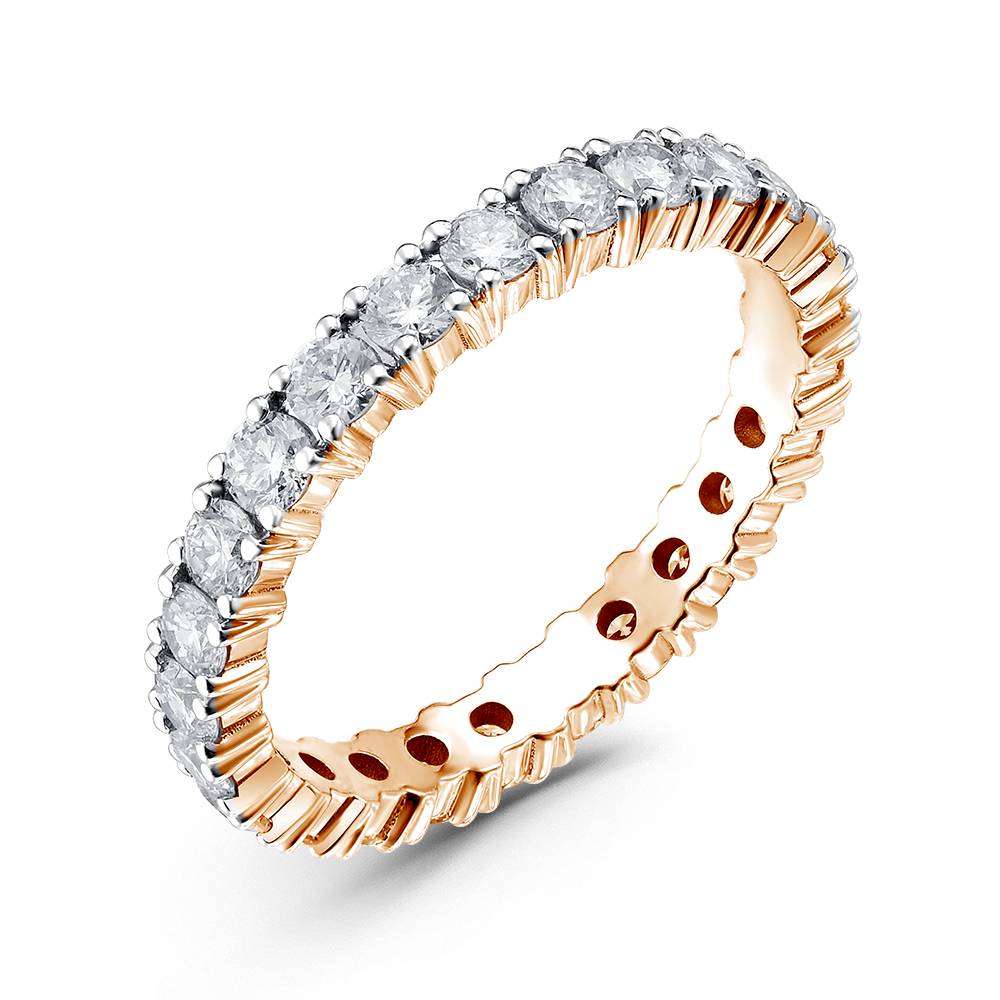 Кольцо из красного золота с бриллиантами (052945)