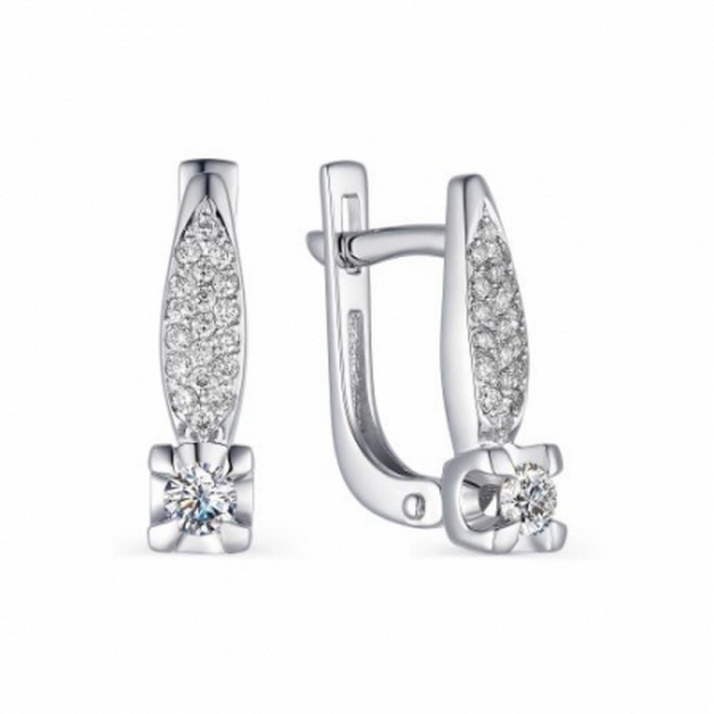 Серьги из белого золота с бриллиантами (041399)