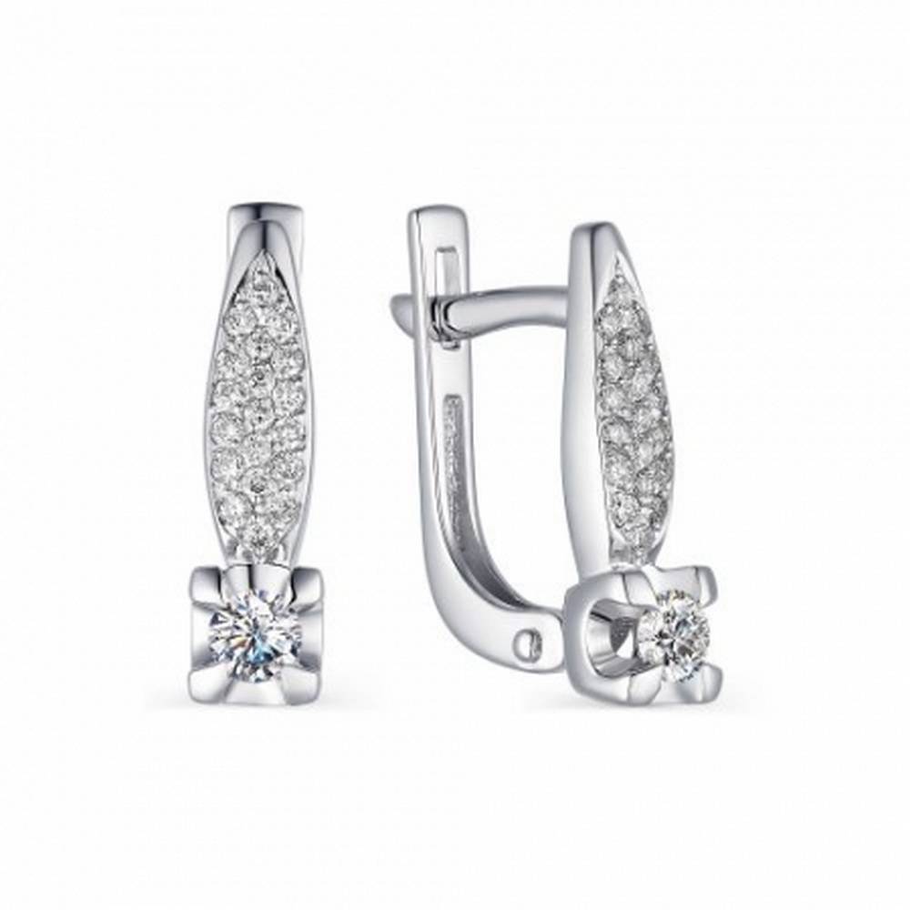 Серьги из белого золота с бриллиантами (041399)