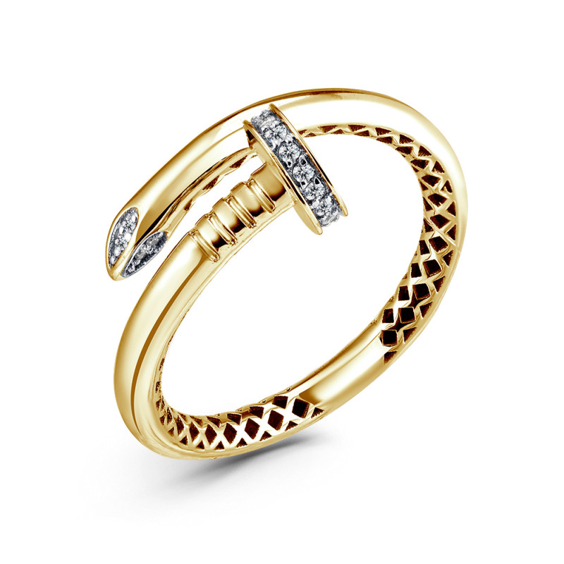 Кольцо из жёлтого золота с бриллиантами (051515)