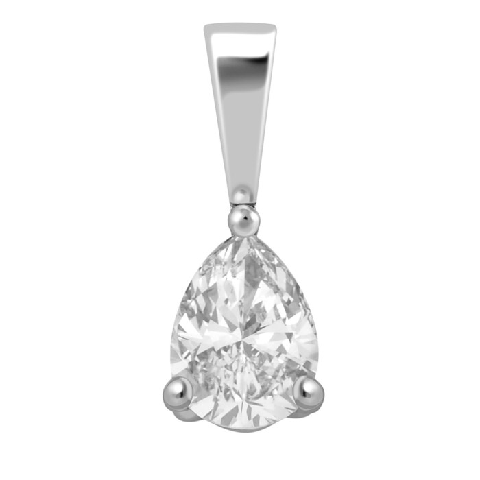 Кулон из белого золота с бриллиантом (040732)