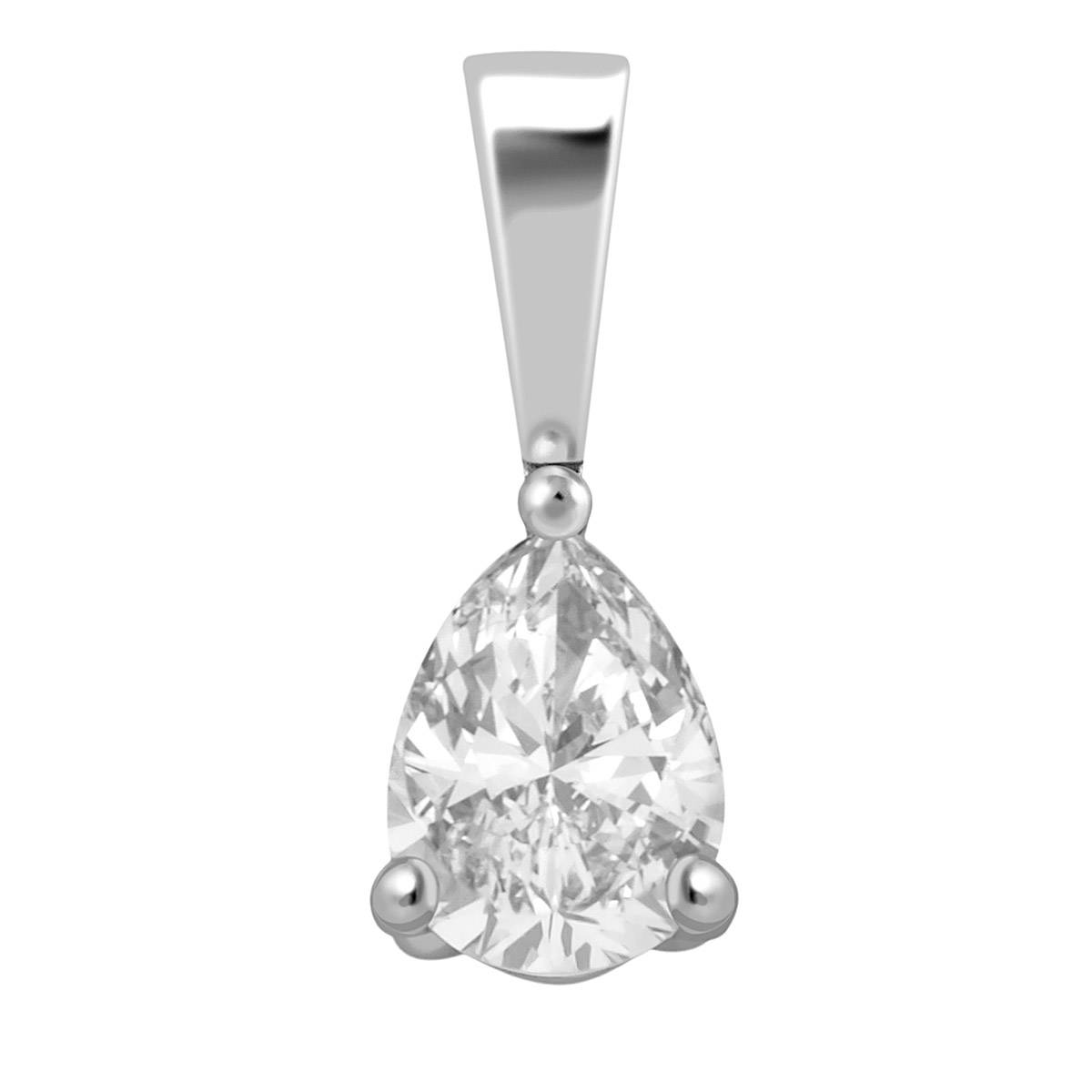 Кулон из белого золота с бриллиантом (040732)