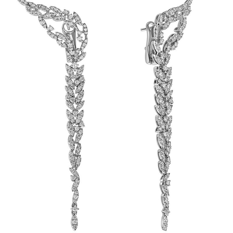 Серьги из белого золота с бриллиантами (051306)