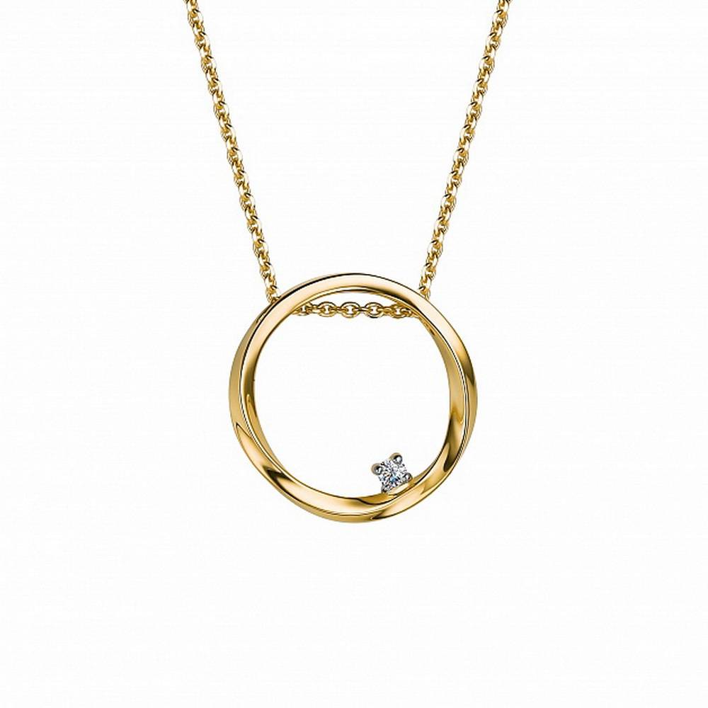 Колье из жёлтого золота с бриллиантом (047120)