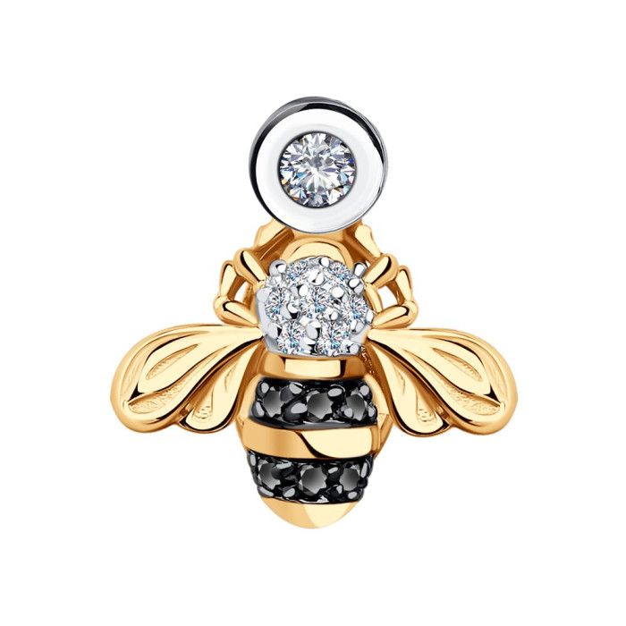 Кулон из красного золота с бриллиантами (049911)