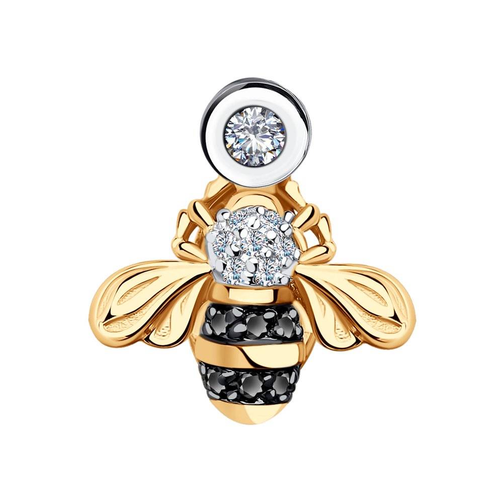 Кулон из красного золота с бриллиантами (049911)