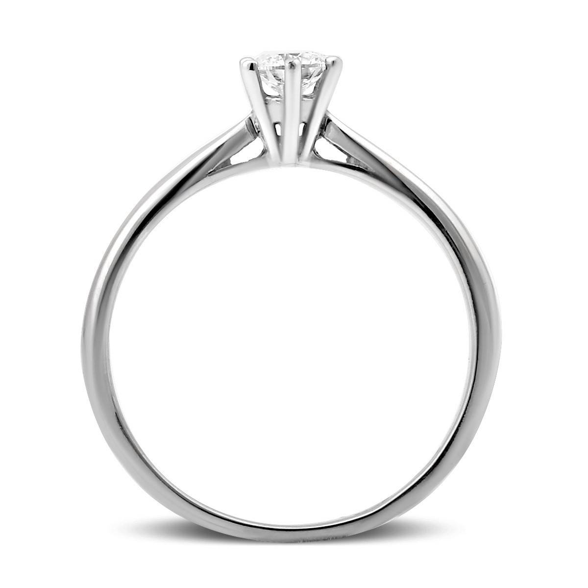 Помолвочное кольцо из платины с бриллиантом (014991)