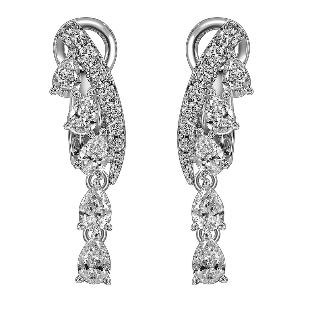 Серьги из белого золота с бриллиантами (063697)