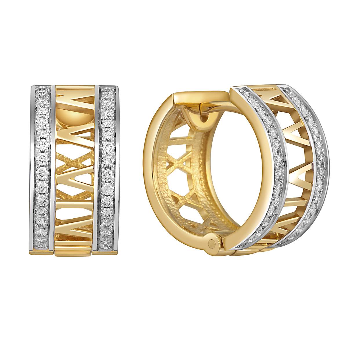 Серьги из жёлтого золота с бриллиантами (053809)