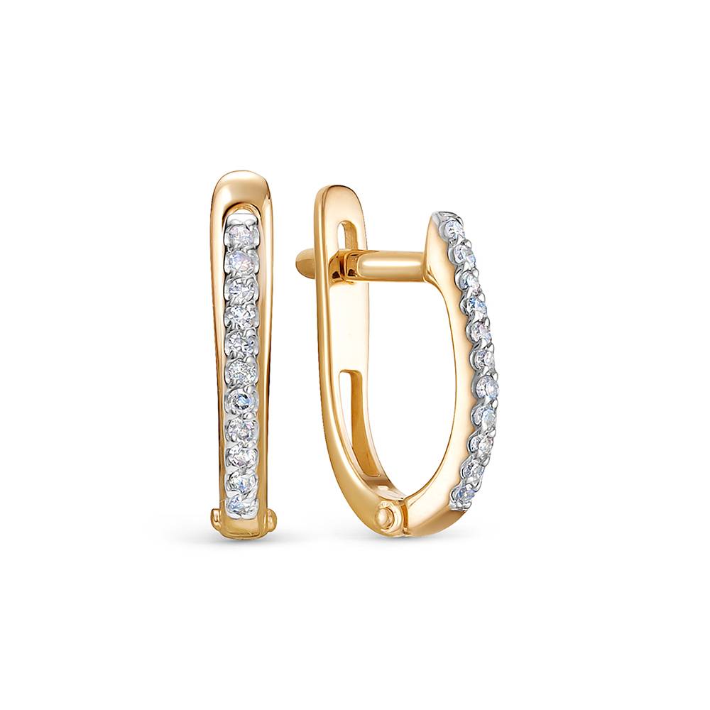 Серьги из красного золота с бриллиантами (053876)