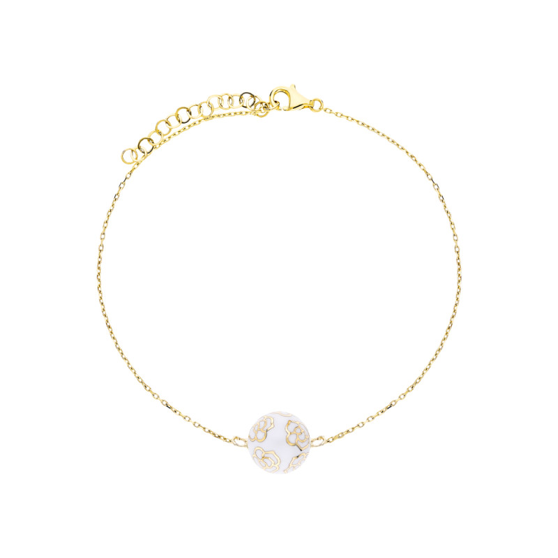 Браслет из жёлтого золота с эмалью (054253)