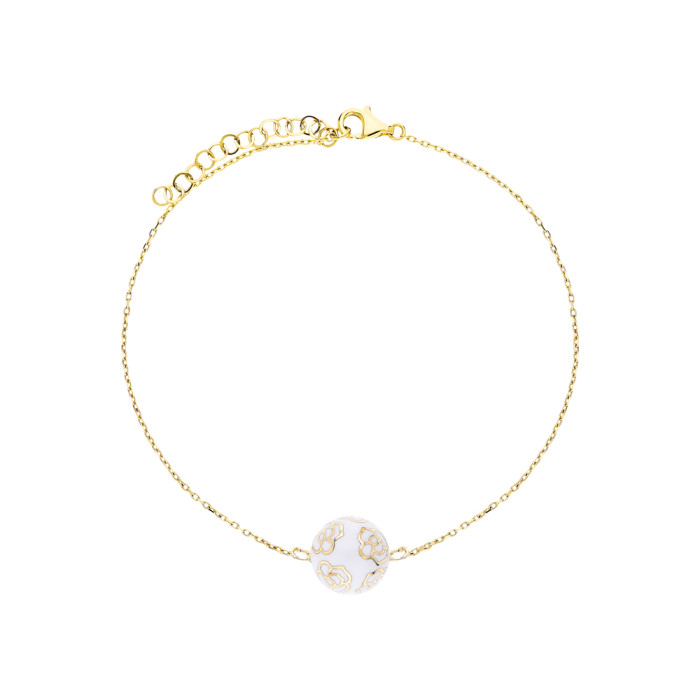 Браслет из жёлтого золота с эмалью (054253)