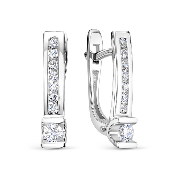 Серьги из платины с бриллиантами (048273)