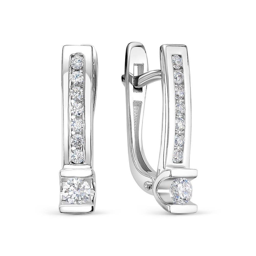 Серьги из платины с бриллиантами (048273)