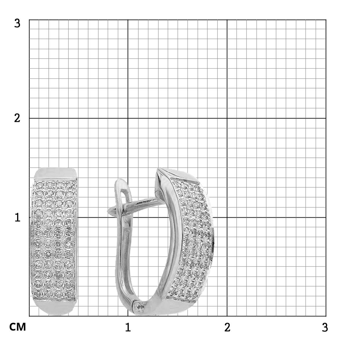 Серьги из белого золота с бриллиантами (041407)