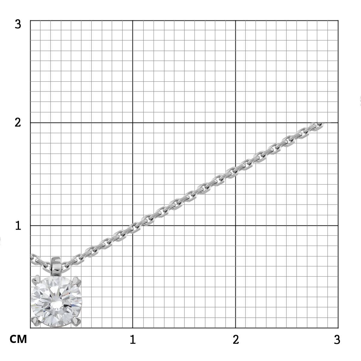 Колье из белого золота с бриллиантом (038042)