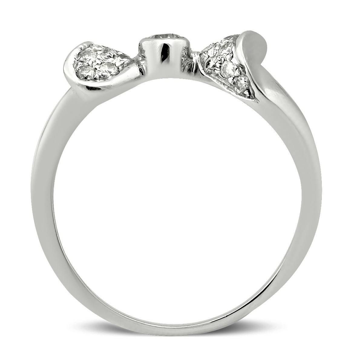 Кольцо из белого золота с бриллиантами (023858)