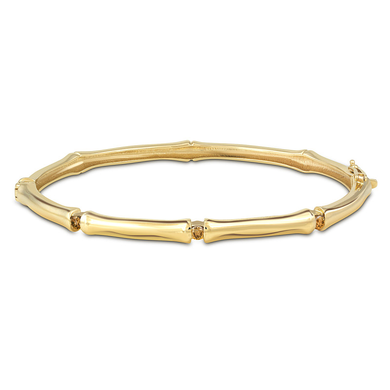 Браслет из жёлтого золота с коньячными бриллиантами (053828)