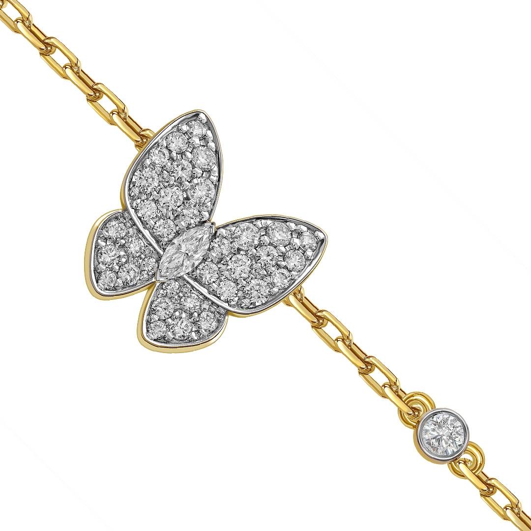 Браслет из жёлтого золота с бриллиантами 