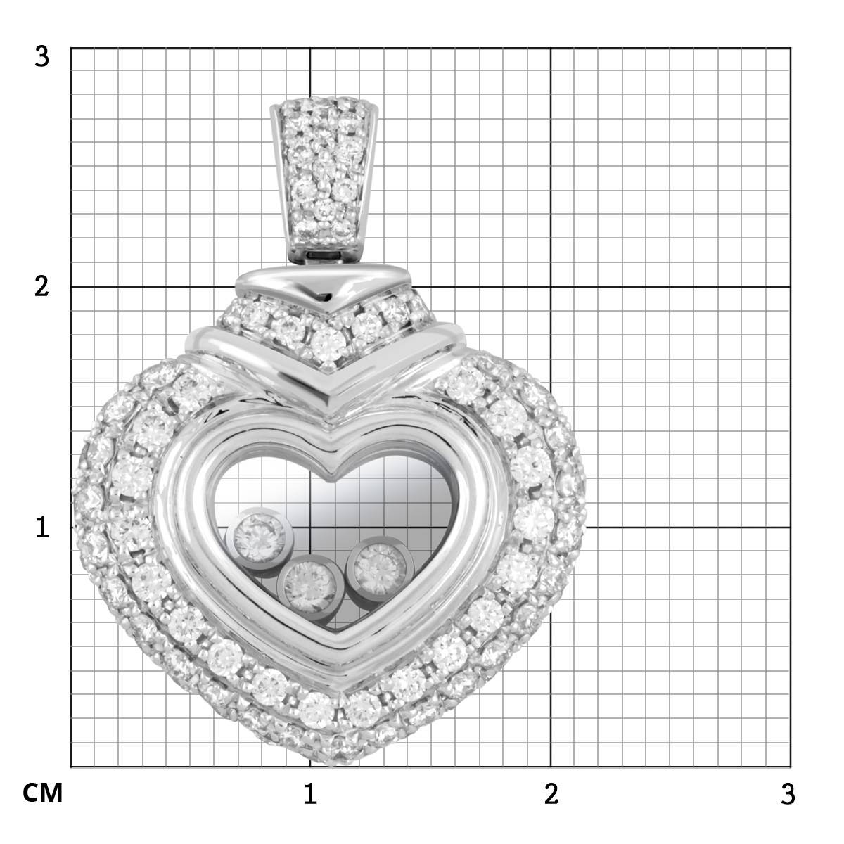 Кулон  из белого золота с  бриллиантами