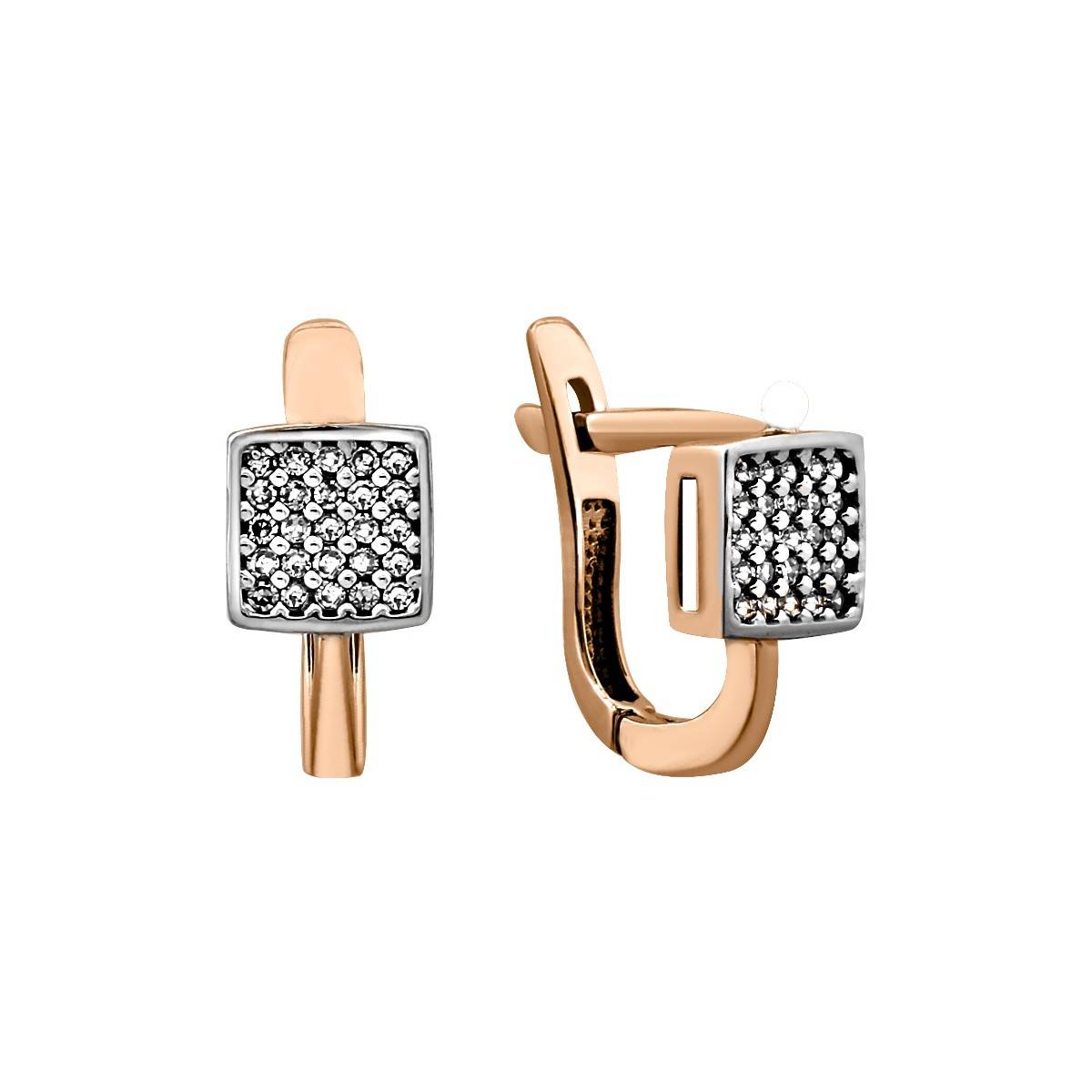 Серьги из красного золота с бриллиантами (028352)