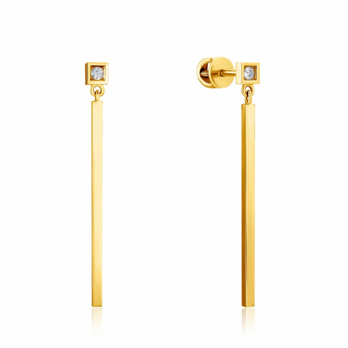 Серьги из жёлтого золота с бриллиантами (047683)
