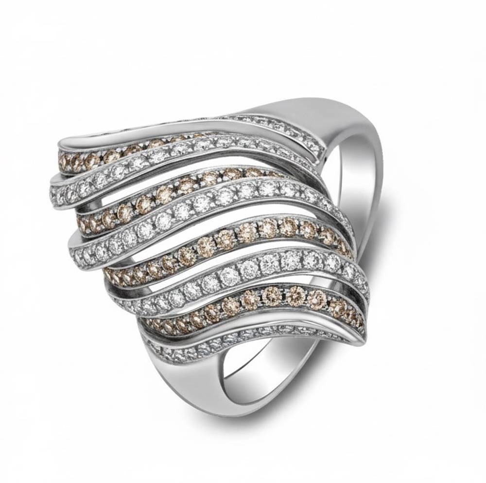 Кольцо из белого золота с бриллиантами (021148)