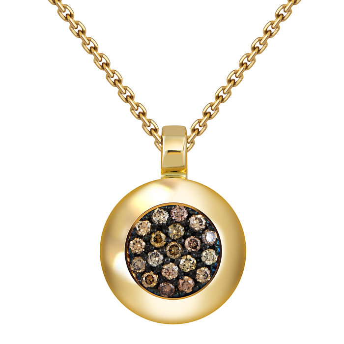 Колье из жёлтого золота с коричневыми бриллиантами (052946)