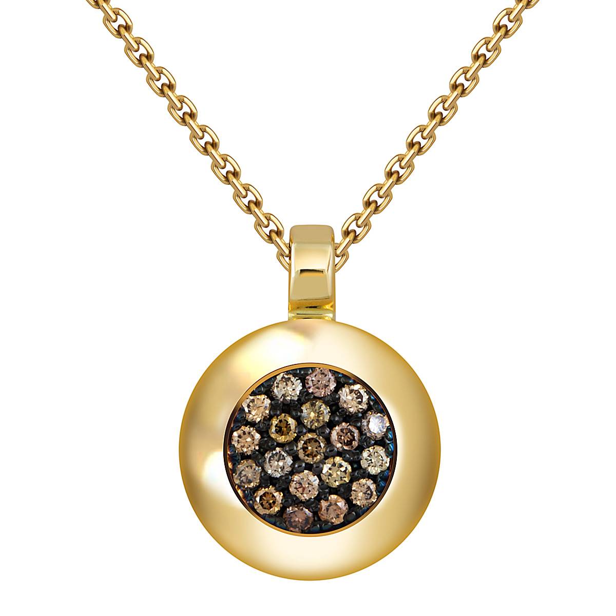 Колье из жёлтого золота с коричневыми бриллиантами (052946)