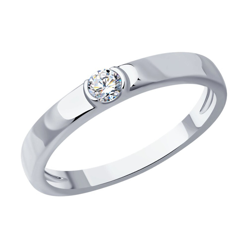 Кольцо из белого золота с бриллиантом (052962)
